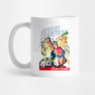 Battle Women Space Mars  Retro Busters Cover 1952 Vintage Comic Mug